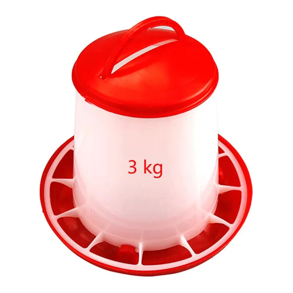 New Poultry Chicken Feeders 3Kg / 6Kg Feeding Bucket Chicken Duck Ground Fountain Quail Feed Bucket Poultry Feeding Tools