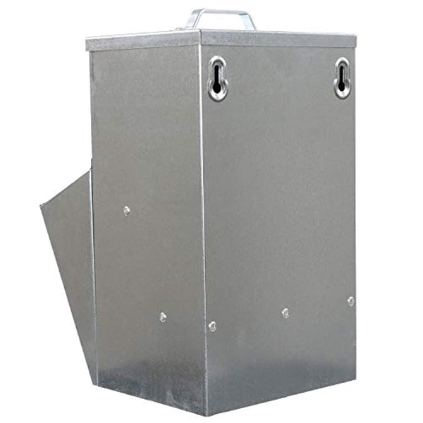 Grandpa's Feeders  Galvanized Chicken Feeder - Rat Proof Poultry Feeder with Lid Weatherproof Outdoor Coop Food Dispenser, 50lbs