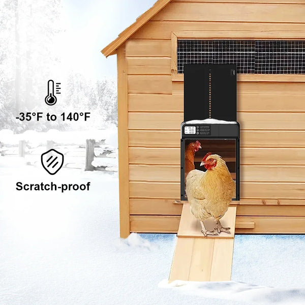 Electric Automatic Chicken Coop Door with Intelligent Timer and Aluminum Timing Opener